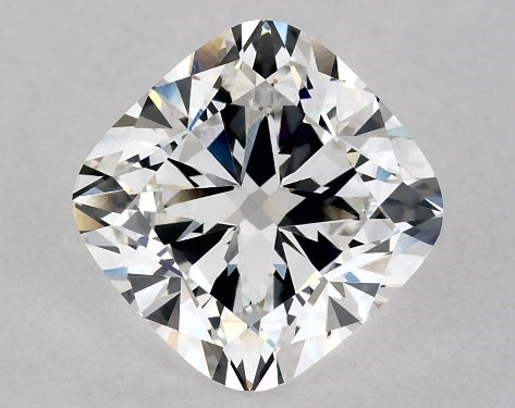 This Lab-Grown diamond 1.72 carat cushion modified E color VS2 clarity has Ideal proportions and a diamond grading report from GIA